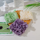 2-In-1 Bath Ball Towel Loofah With Drawstring Closure