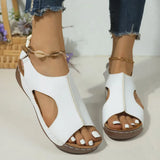Ladies Platform Synthetic Leather Casual Sandals