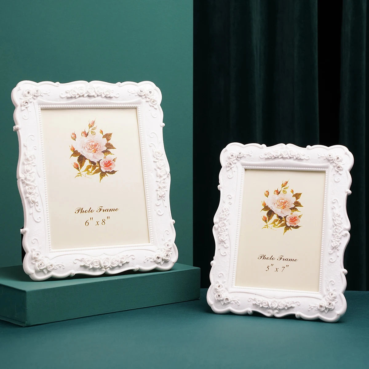 1PC White Rose Photo Frame