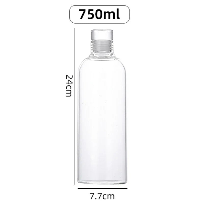 300-1000ML Transparent Glass Water Bottle