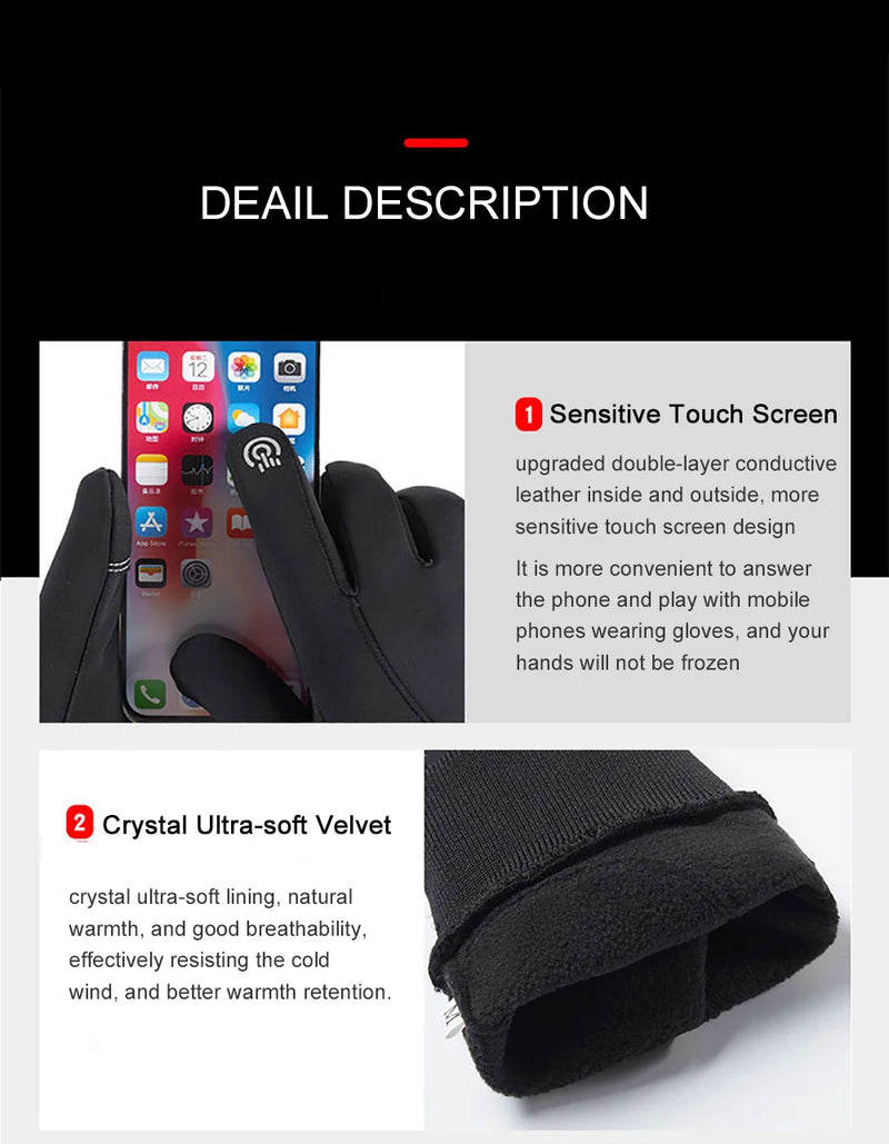 Men's Touchscreen Waterproof Winter Gloves