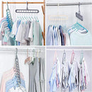 5pcs 9-hole wardrobe space-saving multifunctional storage rack