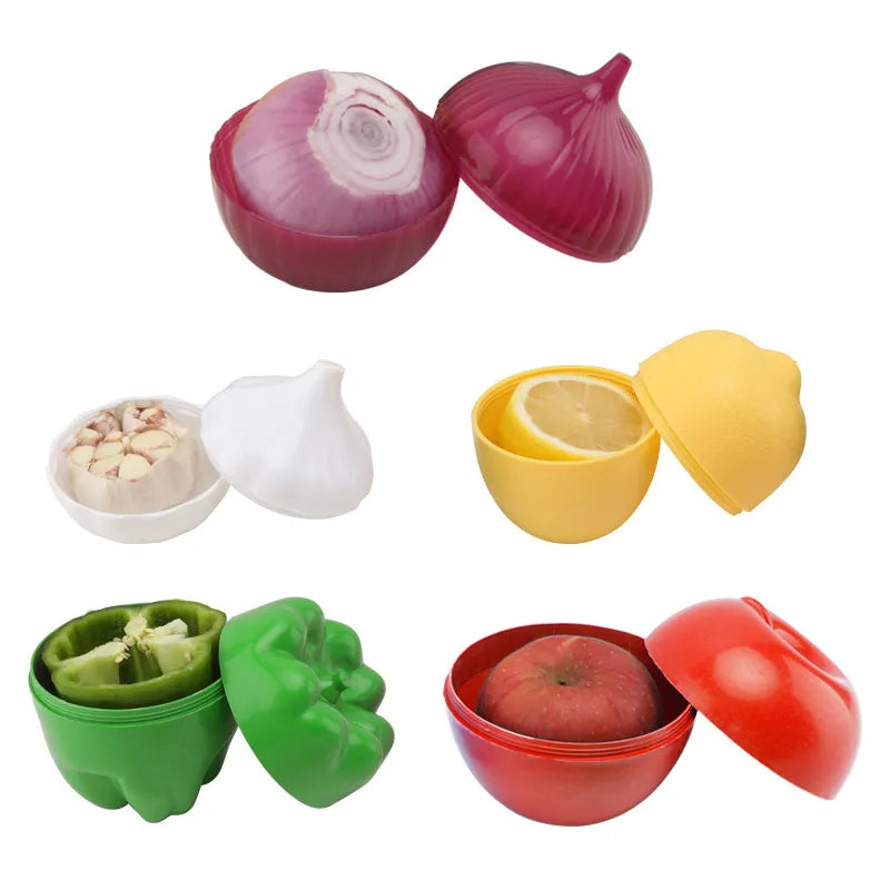 Fresh Onion, Garlic, Tomatoes, Lemon, OR Green Pepper Containers to Eliminate Odor and Keep Vegetables Fresh.     F