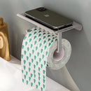 Aluminum Wall Mount Toilet Paper Holder With Phone Shelf Accessories