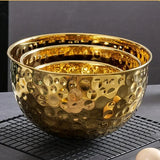 Stainless Steel Hammer Point Fruit Or Mixing Bowl