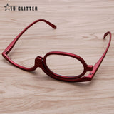 Women Folding Magnifying Glasses.  Excellent For Applying Makeup.  PC Frame +1.0~+4.0 Resin Lens.