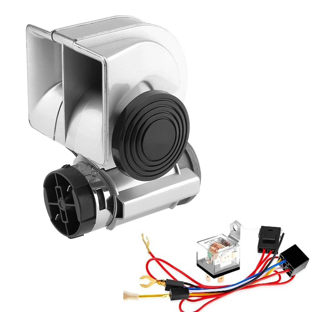 FARBIN Snail Air Horn With Compressor Relay Harness 12V 150db  For Trucks, Cars Or Motorcyles