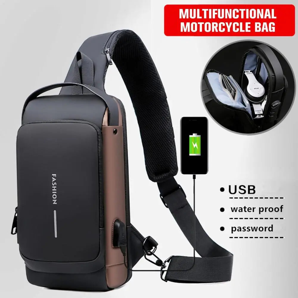 Women Or Men's USB Charging Anti Theft Crossbody Shoulder Bag