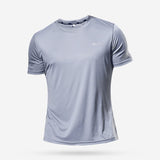 Men's multicolor short sleeve gym shirts. Quick drying, breathable sportswear