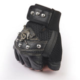 men and women's PU leather fingerless gloves