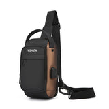 Men's Anti Theft USB Charging Crossbody Bag