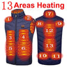 Men's and Women's USB Heated Thermal Vest. Sizes S to 6XL and Up to 17 Heating Zones.