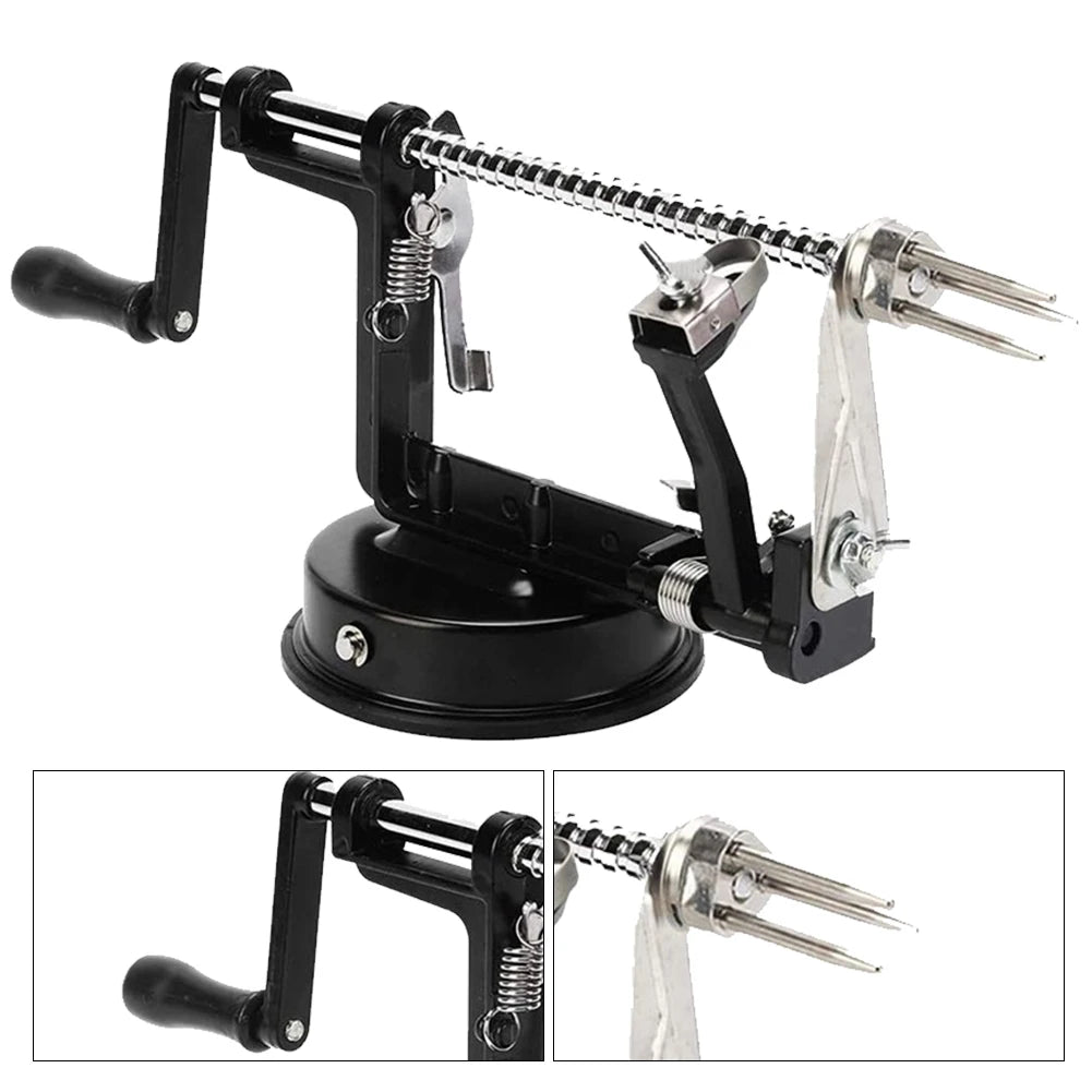 3 in 1 Stainless Steel Hand-cranked  Multi-functional Fruit Peeling Machine With Suction Base