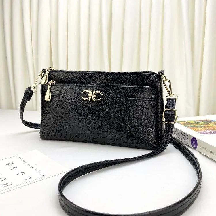 Embossed Women's Leather Shoulder Bags.