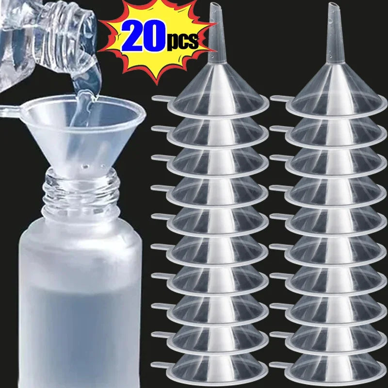 10/1PCS Mini Plastic Clear Small Mouth Liquid Funnel