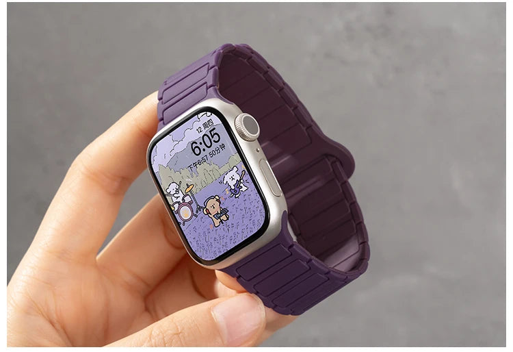 Silicone Magnetic  Strap for Apple Watch 46mm 42mm 49mm 45mm 41mm 44mm 40mm Band For IWatch Ultra 2 Series 10 9 8 7 6 SE 5 4 3