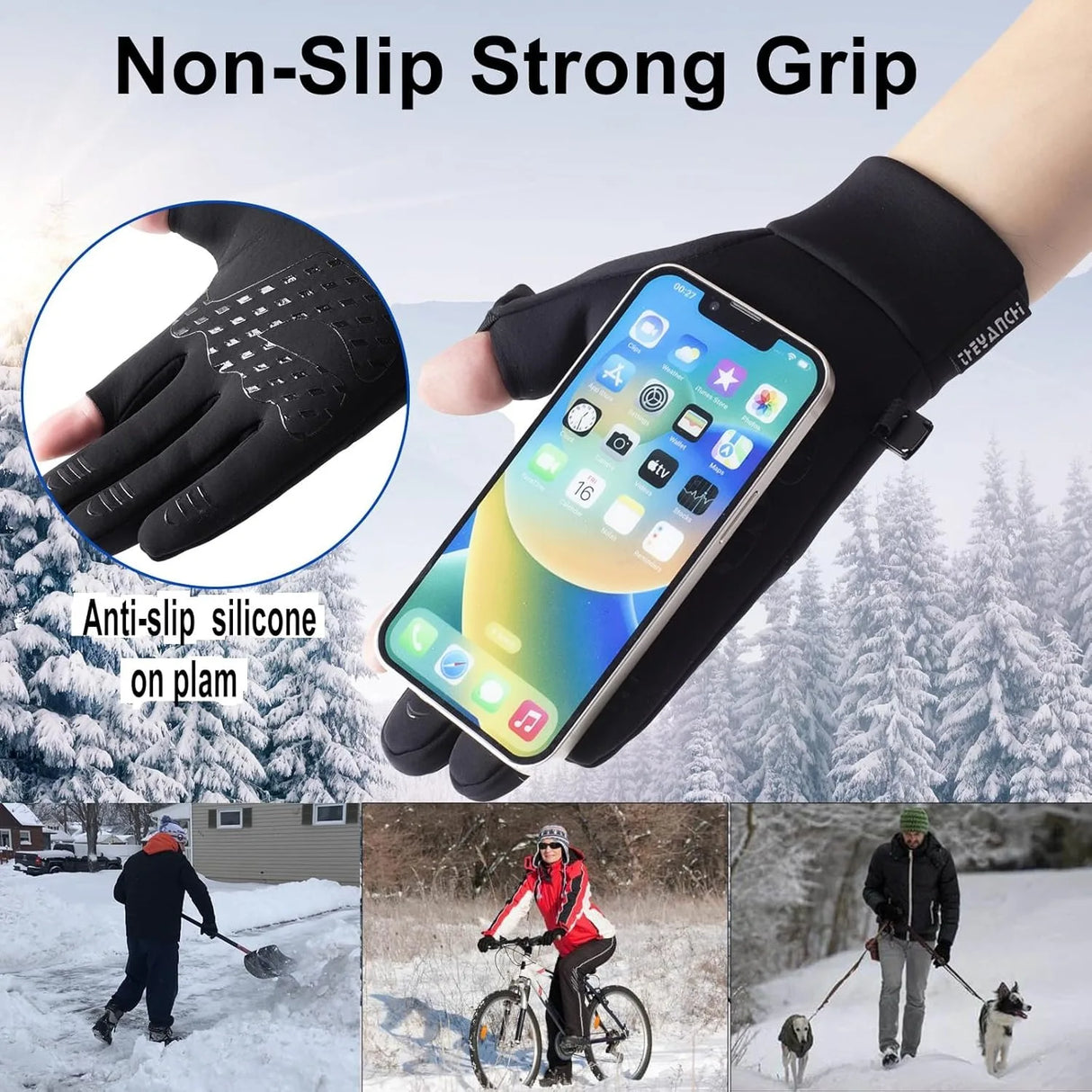 YANBIGUO Thermal Touch Screen Sport Gloves for Men Or Women