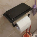 Aluminum Wall Mount Toilet Paper Holder With Phone Shelf Accessories