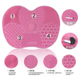 Silicone Pad with Suction Cups For Cleaning Makeup Brushes.