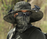 Camouflage Outdoor Sun Protective Hat with Solar Powered Fans
