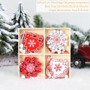 4-12pcs Wooden Christmas Tree Pendants Ornaments