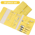 12 or 16 pcs Stainless Steel Manicure/Pedicure Set with Leather case.