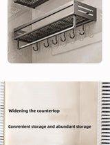 Aluminum Bathroom/Kitchen Shelf For Accessories With Towel Bar