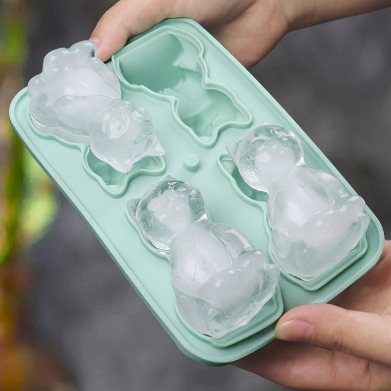 Silicone 3D Cute Cat Ice Cube Molds Makes 4