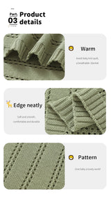 Vertical Stripes Solid Color Baby Cotton Blankets