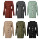 Ladies Long Sleeve Knitted Coat with Pockets.