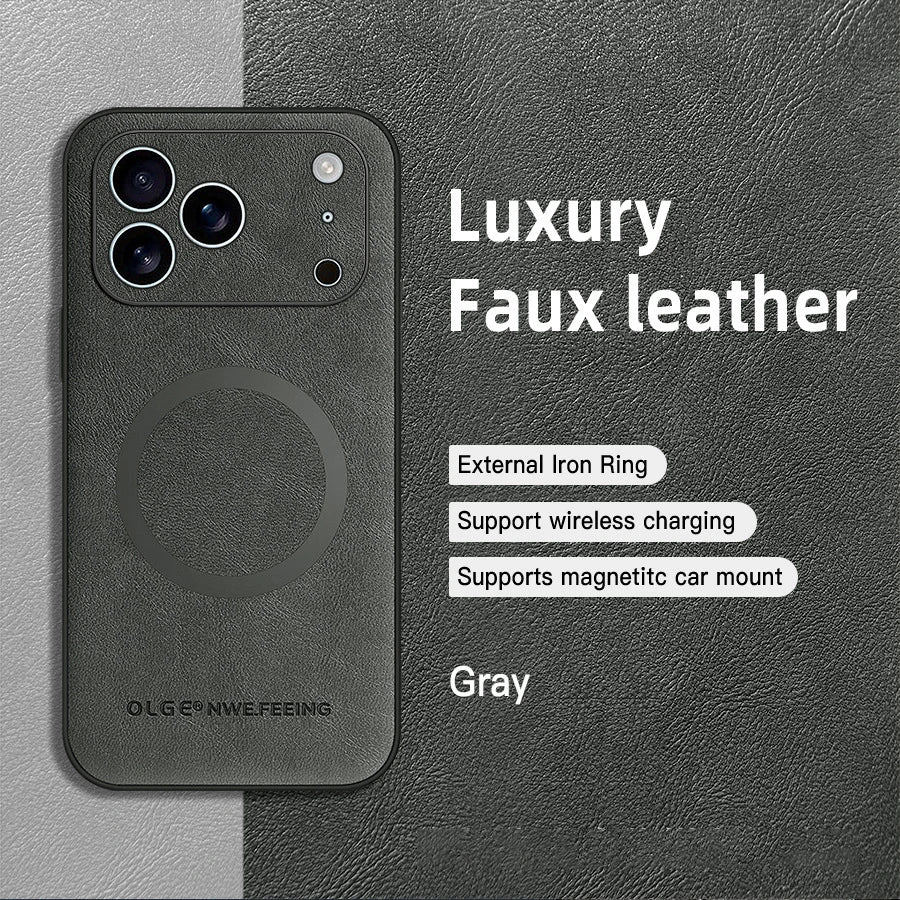 Classic Leather Phone Case For iPhone 16 11 12 13 15 17 Pro Max 16E 14 Plus 17 Air