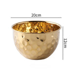 Stainless Steel Hammer Point Fruit Or Mixing Bowl