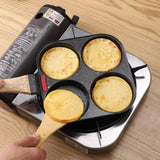 1pc Four-hole Aluminum Non-Stick Omelette/Egg Pan