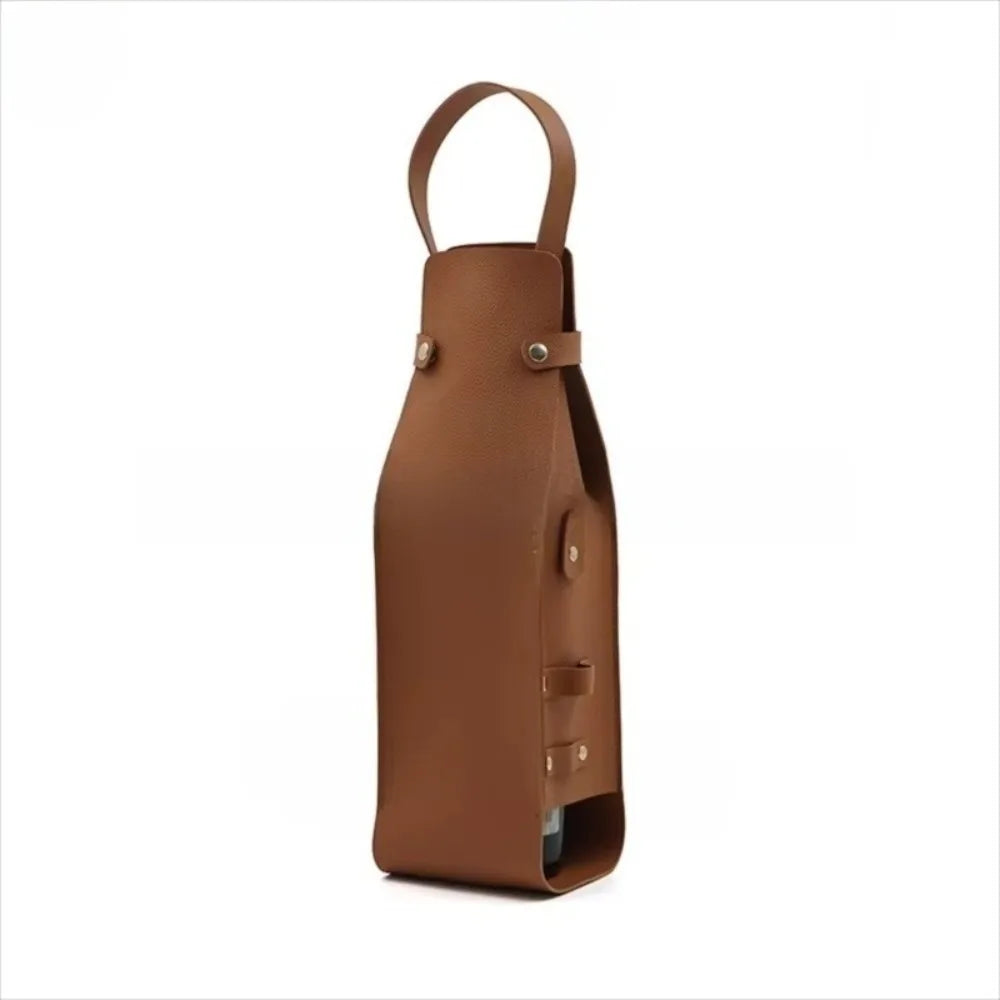 PU Leather Double Layer Reusable Wine Bag