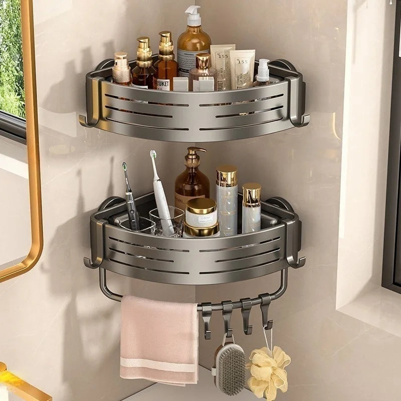Wall Mounted Triangle/Rectangle Suction Cup Shelf Great For Showers Or Kitchens