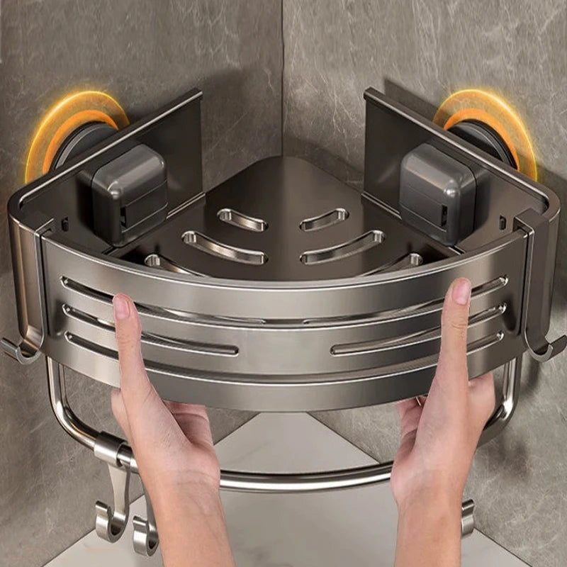 Wall Mounted Triangle/Rectangle Suction Cup Shelf Great For Showers Or Kitchens