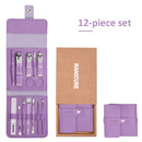 12 or 16 pcs Stainless Steel Manicure/Pedicure Set with Leather case.