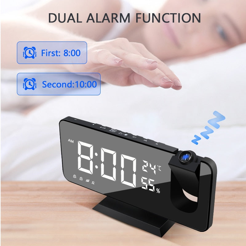 LED/USB Digital Desktop 2 Function Alarm Clock With Time Projector.