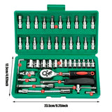46pc Multipurpose Metric Hex Bit 1/4 in Socket Set