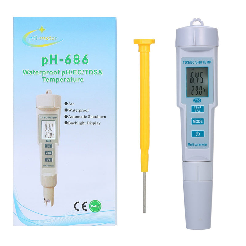 Digital PH Meter 10 in 1 Water Quality Monitor Tester PH/EC/TDS/Salinity/Thermometer Multi-parameter Testing Meter