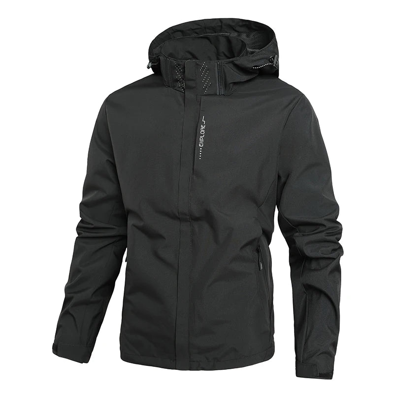 Men's Spring/Autumn Waterproof Jacket With Detachable Hood Sizes M-5XL