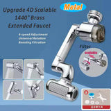 Metal 1440° Rotatable Extension 2 Mode Faucet Sprayer