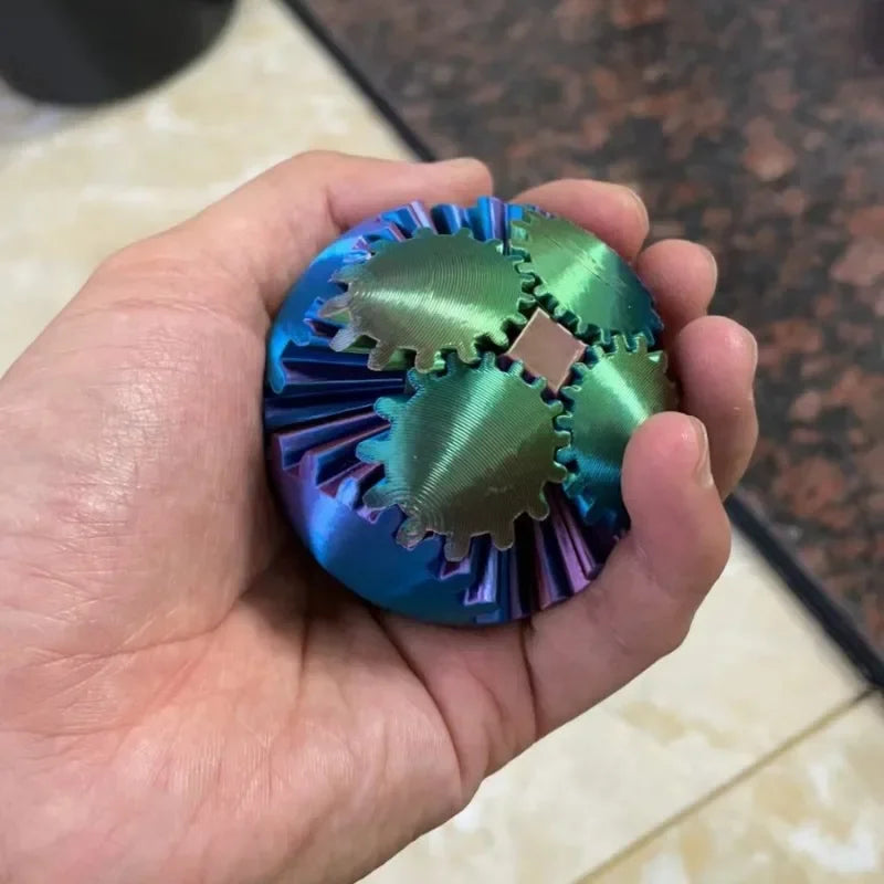 3D Printed Cube Fidget Spin Ball For Relaxing Due To Stress and Anxiety