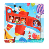 11x11cm Wooden 3d Cartoon Puzzle