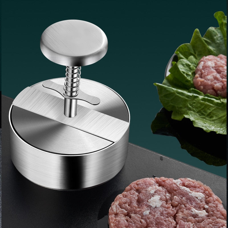 Stainless Steel Non-Stick Hamburger Patty Maker.