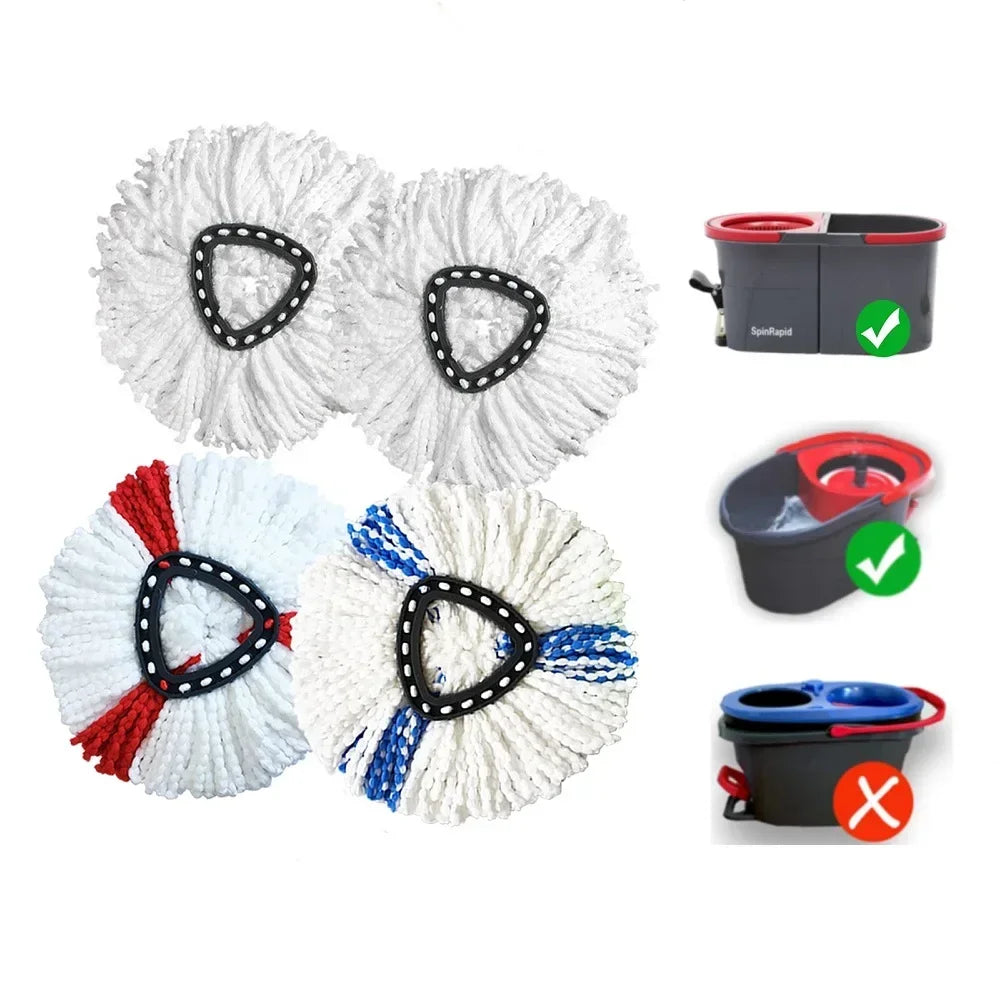 1 SET Triangular Spin Mop Base Head with Replacement Microfiber Pad
