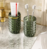 Light Luxury Diamond Pattern Travel Cup Toothpaste And Toothbrush Holder