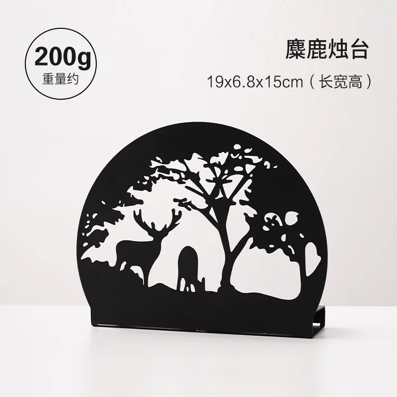 Metal Black Luminous Decoration Candle Holder