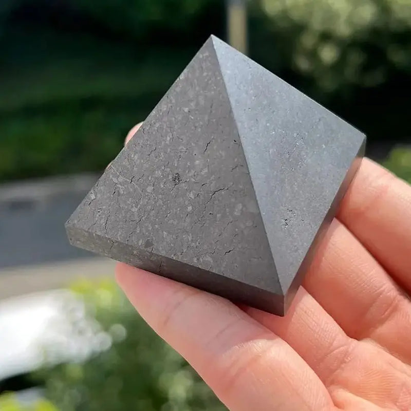 Natural Pyramid Shungite Crystal Healing Purification Stone For Energy Balancing And Meditation
