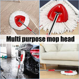 1 SET Triangular Spin Mop Base Head with Replacement Microfiber Pad